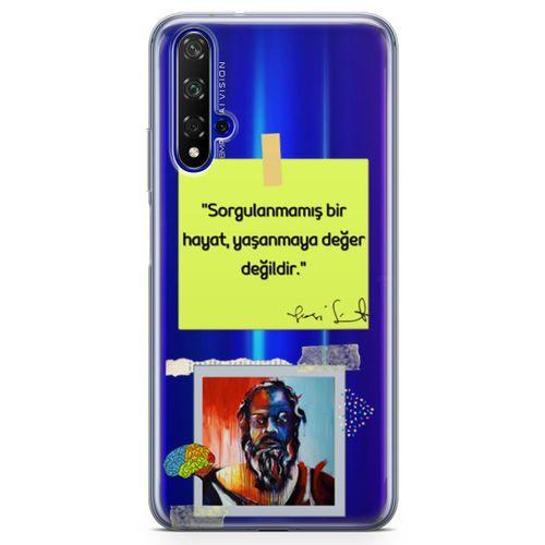 Honor View 20 Kılıf Caps Sokrates Hayat Arka Kapak Koruma Desenli Full Koruyucu