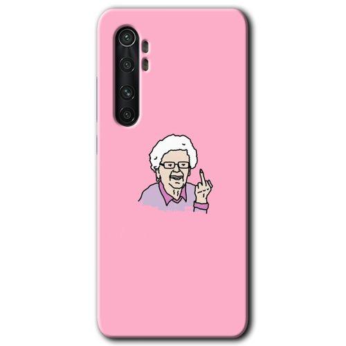 Xiaomi Mi Note 10 Lite Kılıf HD Desen Baskılı Arka Kapak - Bad Grandmother + Kırılmaz Cam