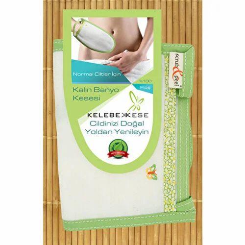 Kelebek Kese Scrub And Peel Kalın Banyo Kesesi - Normal Ciltler İçin yeşil