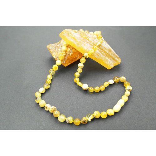 Fosilli  Doğal Kesim Damla Kehribar Yetişkin Kolye