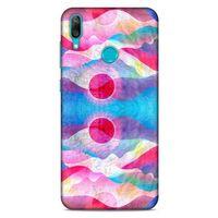 Huawei Y7 Prime 2019 Kılıf Pastel Renkler (20) Koruyucu Kılıf Fuşya Mavi