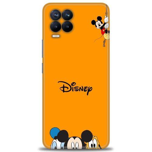 Realme 8 Kılıf HD Baskılı Kılıf - Turuncu Disney + Tam Ekran Koruyucu