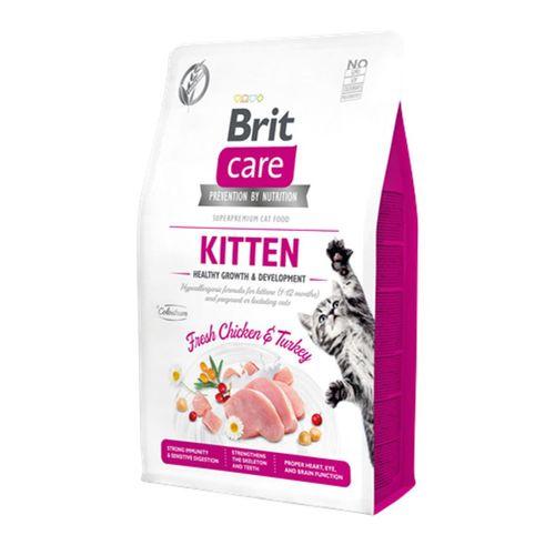 Brit Care Yavru Kediler, Hamile Veya Emziren Kediler İçin, Tahılsız, Hipoalerjenik, Taze Tavuk Ve Hindi Etli Kuru Mama 2 kg