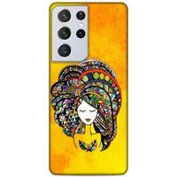 Lopard Samsung Galaxy S21 Ultra Uyumlu Kılıf Sürreal Yüzler ♀ (34) Slim Armor Kılıf Desenli