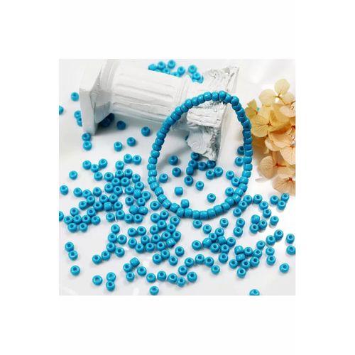 Turquaz Mavi Renk 4 mm Yaklaşık 660 adet / 60 gram Cam Boncuk Oya Yazma Bileklik ve Kolye