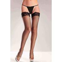 Siyah Silikonlu File Jartiyer Çorabı