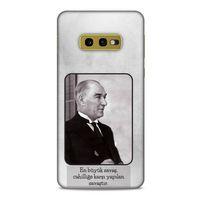 Samsung Galaxy S10e Kılıf Atatürk (1) Kılıfı Açık Gri