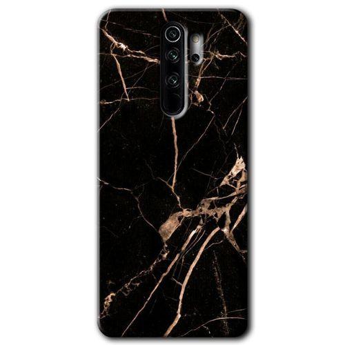 Xiaomi Redmi Note 8 Pro HD Baskılı Kılıf + 9D Tam Ekran Koruyucu - Siyah Gold Mermer