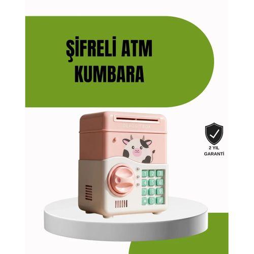 Atm Tasarımlı Pembe Işıklı Sesli Çocuk Kumbarası