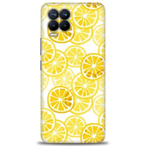 Realme 8 Kılıf HD Baskılı Kılıf - Sarı + Tam Ekran Koruyucu