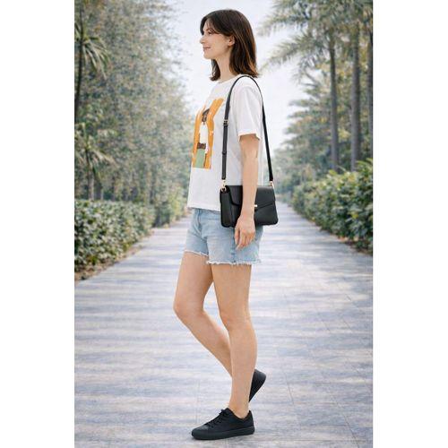 BASKILI BİSİKLET YAKA T-SHIRT (A21-10520)