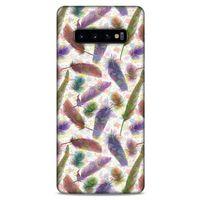 Samsung Galaxy S10 Plus Kılıf Desenli Özel Seri Tüyler (33) Hybrid Kılıf