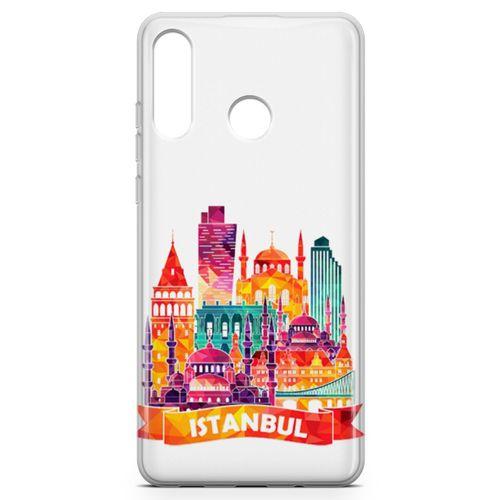 Huawei Nova 4e Kılıf İstanbul Turistik Mekanlar Arka Kapak Koruma Desenli Full Koruyucu