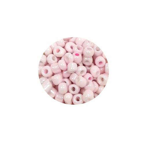 Dökme Cam Kum Boncuk Büyük Boy (6/0) 4 mm - 20 Gram - Toz Pembe - BNC077