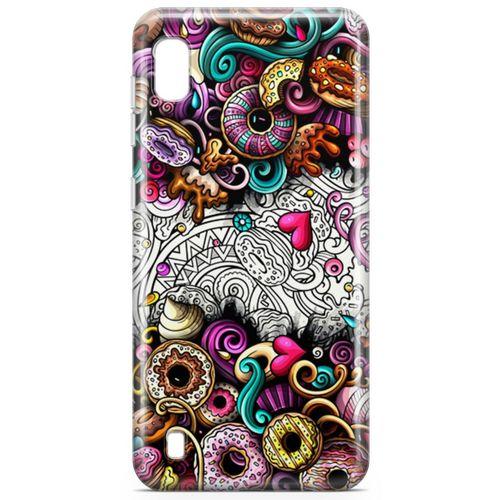 Samsung Galaxy A10 Kılıf Donut Doodle Arka Kapak Koruma Desenli Full Koruyucu