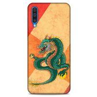 Samsung Galaxy A50 Kılıf Dragons (24) Darbe Emici Kılıf Tatoo Yeşil Ejderha