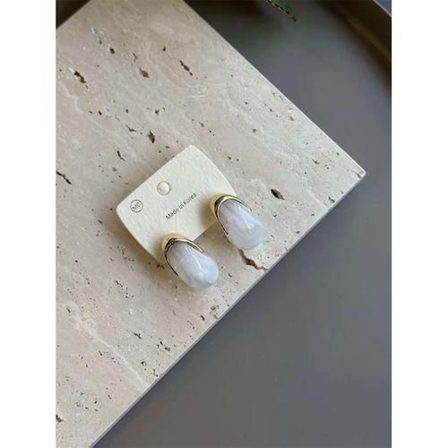 Taşlı Küpe - Beyaz