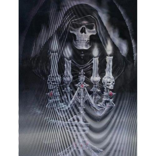 3 Boyutlu Resim 3 Farklı Resim Değişenli Halloween İskelet Tablosu 30x40 Cm