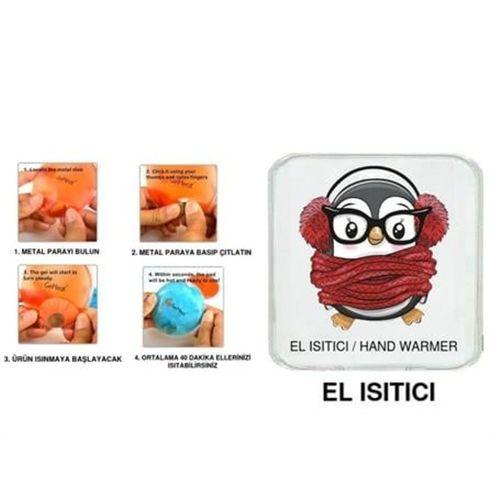 Atkılı Penguen Cep Sobası,El Isıtıcı,Sıcak Su Torbası Pvc  10X9,5Cm