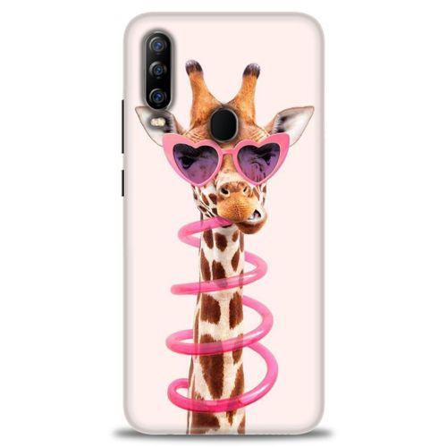 General Mobile GM 20 Pro Kılıf HD Baskılı Kılıf - Pipetli Zürafa + Tam Ekran Koruyucu