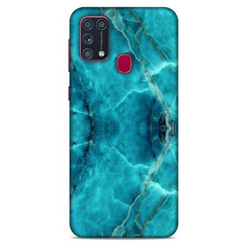 Mermer Desenli (13) Tema Silikon Kap Turkuaz Samsung Galaxy M31 Kılıf