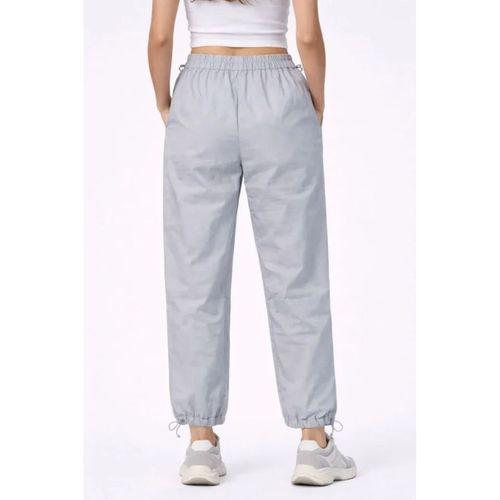 Paraşüt Kumaş Pantolon Bel Ve Paça Ayarlanabilir Lastikli Spor Pantolon - Gri