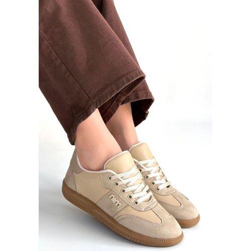 Lunga Bej Cilt Bağcıklı Spor Ayakkabı