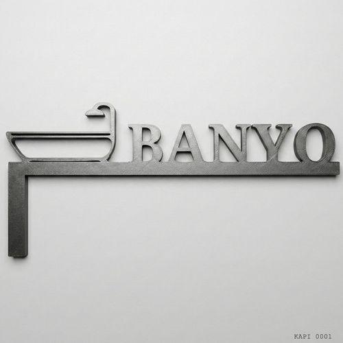 Banyo Yazılı Kapı Üstü Dekor