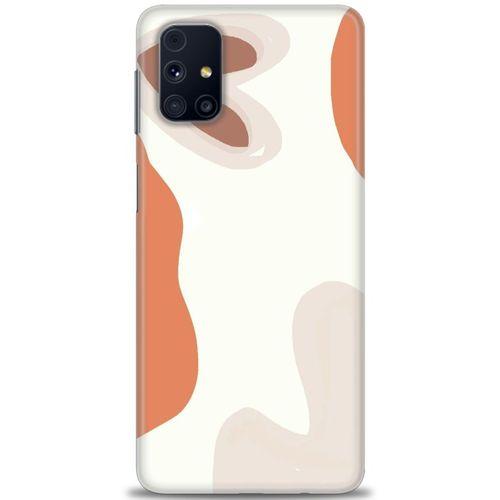Samsung Galaxy M51 Kılıf HD Baskılı Kılıf - Kahve Kalp + Tam Ekran Koruyucu