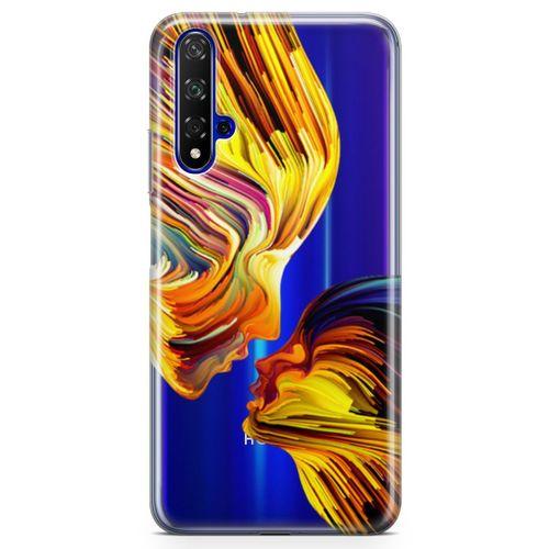 Honor View 20 Kılıf Yüzyüze Arka Kapak Koruma Desenli Full Koruyucu