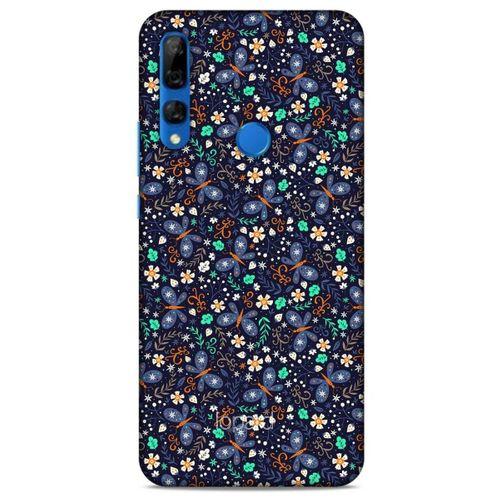 Huawei Y9 Prime 2019 Kılıf Kelebek Etkisi (8) Baskılı Kılıf Turkuaz Beyaz