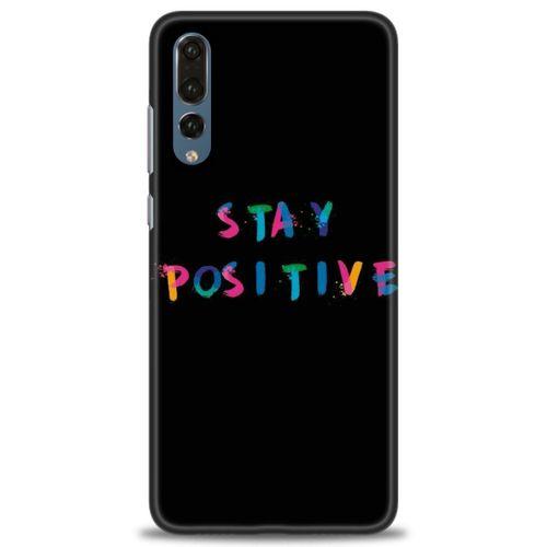 Huawei P20 Pro Kılıf HD Baskılı Kılıf - Stay Positive + Tam Ekran Koruyucu