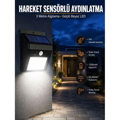 Solar Güneş Enerji Panelli Sensörlü Lamba Enerji Tasarruflu