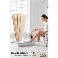 Premium Ahşap Ağda Spatulası 100’lü Paket - Profesyonel Salon Tipi Steril ve Pürüzsüz Yüzey - 14 cm
