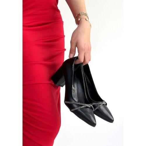 Zenta Siyah Cilt Topuklu Ayakkabı