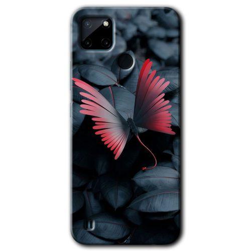 Realme C21 Kılıf HD Desen Baskılı Arka Kapak - Dark Butterfly + Kırılmaz Cam