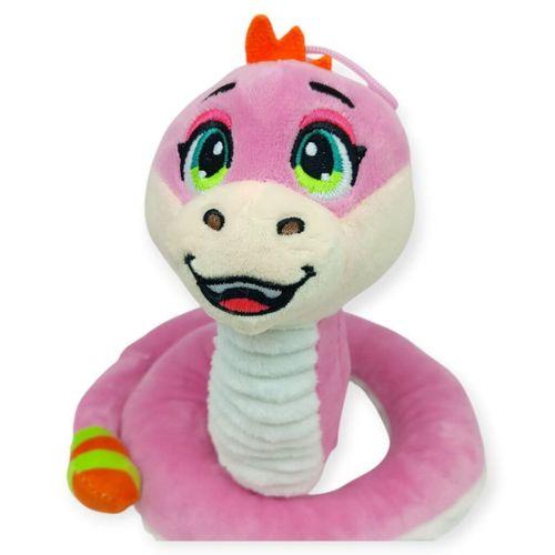 Peluş Sevimli Hayvanlar 35 cm - Pembe Çıngıraklı Yılan