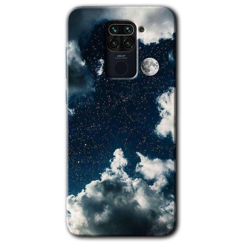 MRCİLETİSİM Xiaomi Redmi Note 9 Kılıf Baskılı Kapak - Gece Gökyüzü + 5D Tam Kaplayan Cam