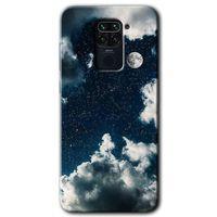 MRCİLETİSİM Xiaomi Redmi Note 9 Kılıf Baskılı Kapak - Gece Gökyüzü + 5D Tam Kaplayan Cam