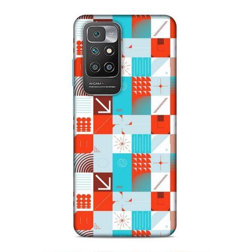 Xiaomi Redmi 10 Uyumlu Kılıf Insomnia (33) Hybrid Kılıf Turkuaz Kırmızı