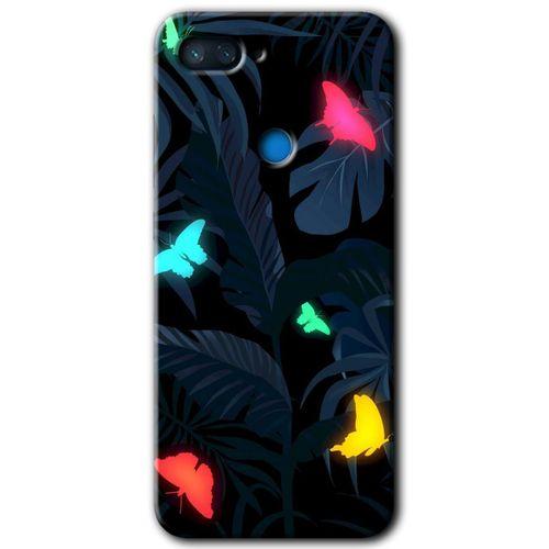 Xiaomi Mi 8 Lite Kılıf HD Desen Baskılı Arka Kapak+Temperli Cam - Lighter Butterfly