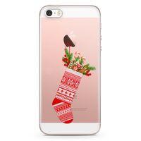 Apple iPhone SE Kılıf Noel Çorabı Arka Kapak Koruma Desenli Full Koruyucu