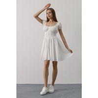Beli Korseli Mini Elbise - Beyaz