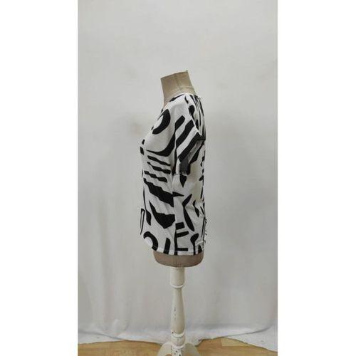 Kadın Kısa Kollu Yuvarlak Yaka Desenli Süprem Bluz