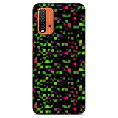 Lopard Xiaomi Redmi 9T Uyumlu Kılıf PiXel (25) Antişok Kapak Yeşil Pembe