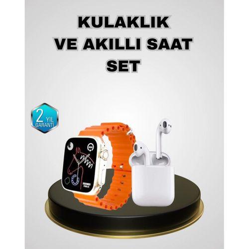 Akıllı Saat Ve Kablosuz Kulaklık İos Android Uyumlu Teknoloji Seti