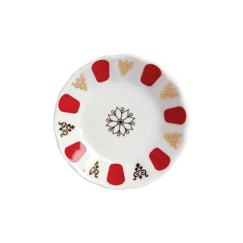 Porland Kahveci Kırmızı Yaldız Porselen Çay Tabağı 11 Cm