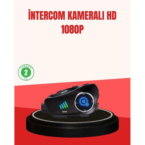 Q28 Kameralı Motosiklet Kask Kulaklık Bluetooth 5.3 Su Geçirmez 1080p Hd