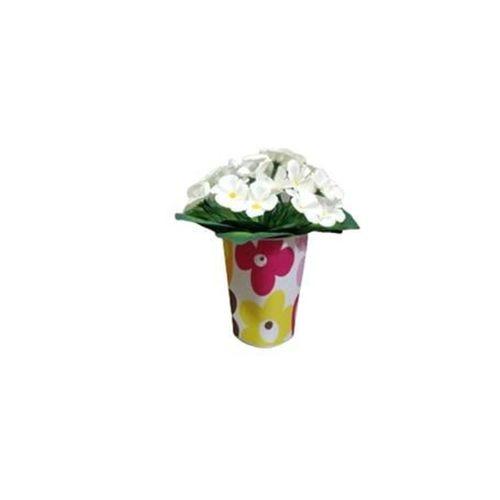 2 Adet Vazo Dahil,Vazoda Çiçek,Beyaz Yapay Çiçek,Vazo Dekoratif Kırmızı Papatya  7X7X16Cm