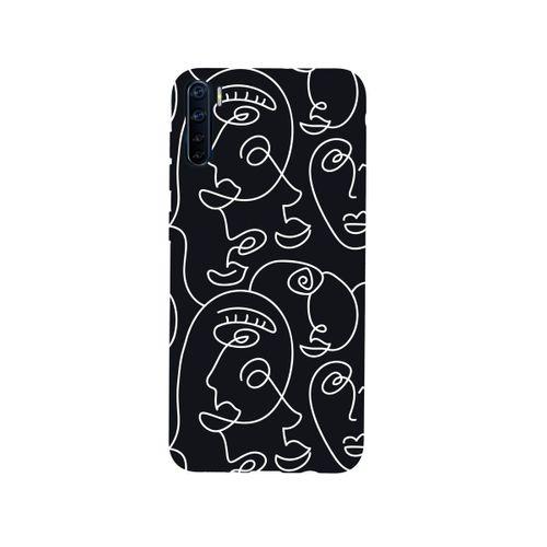 Oppo A91 Face Art Premium Silikonlu Siyah Telefon Kılıfı